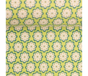 Baumwolle - Julia Blumen kiwi grün